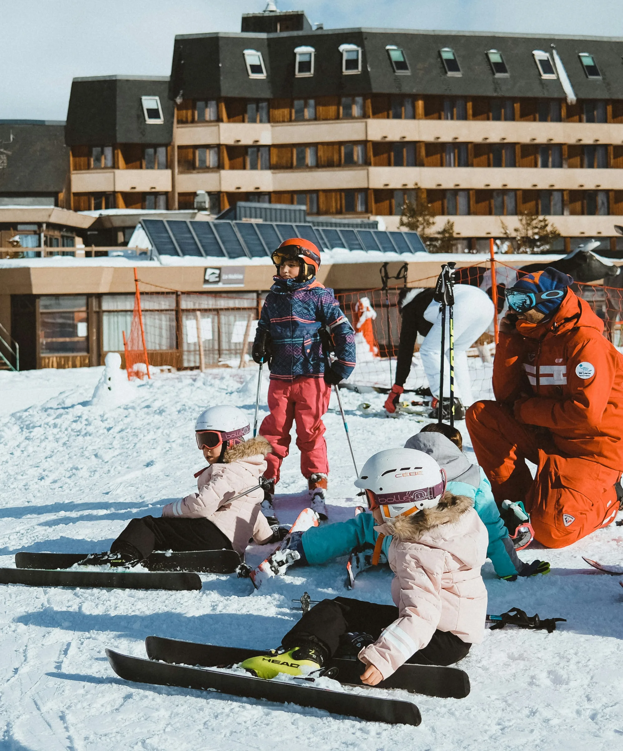 Skiing on a school trip