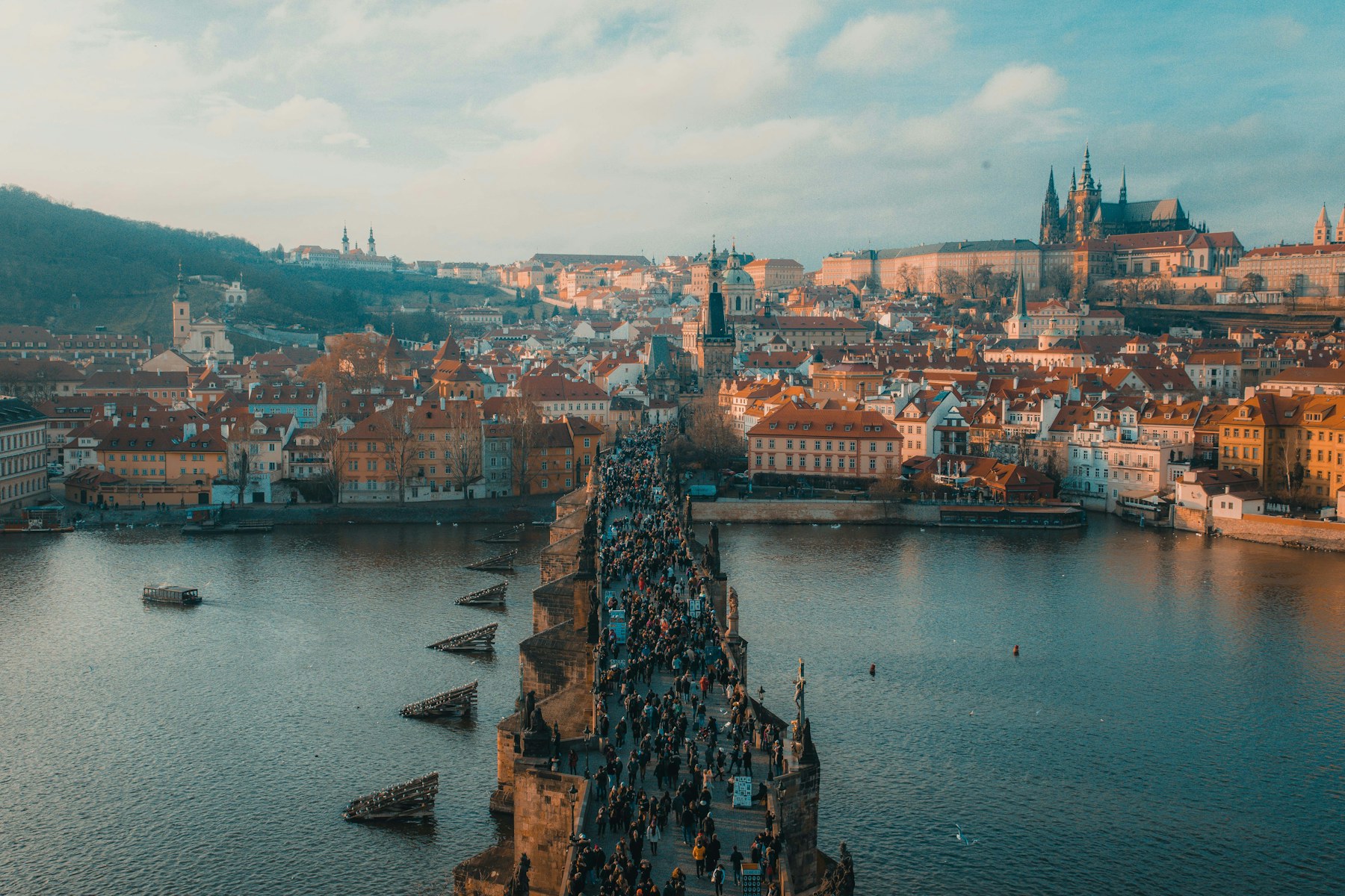 Prague Old Town Square and astronomical clock on a Central European cultural school trip