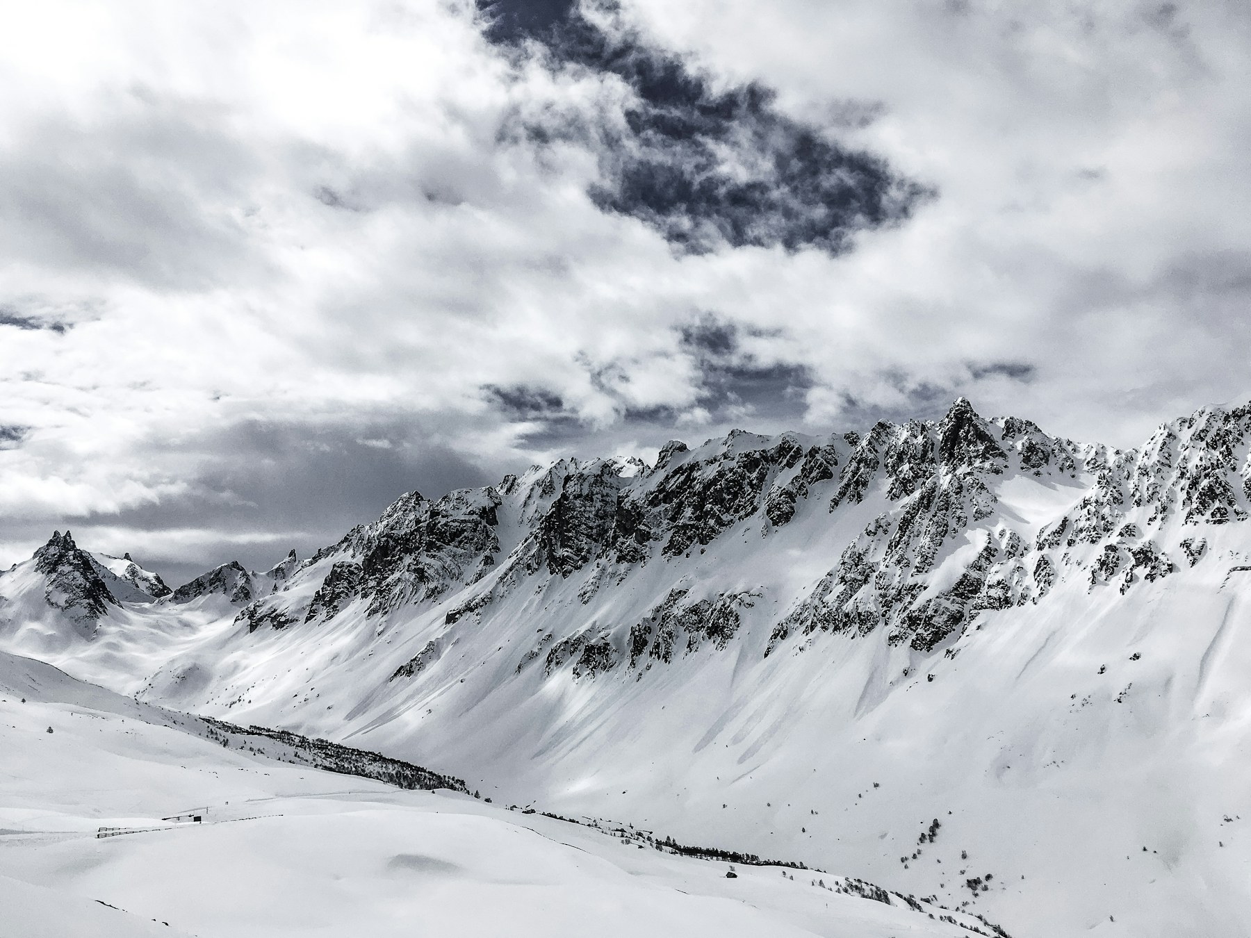 Group skiing down the piste