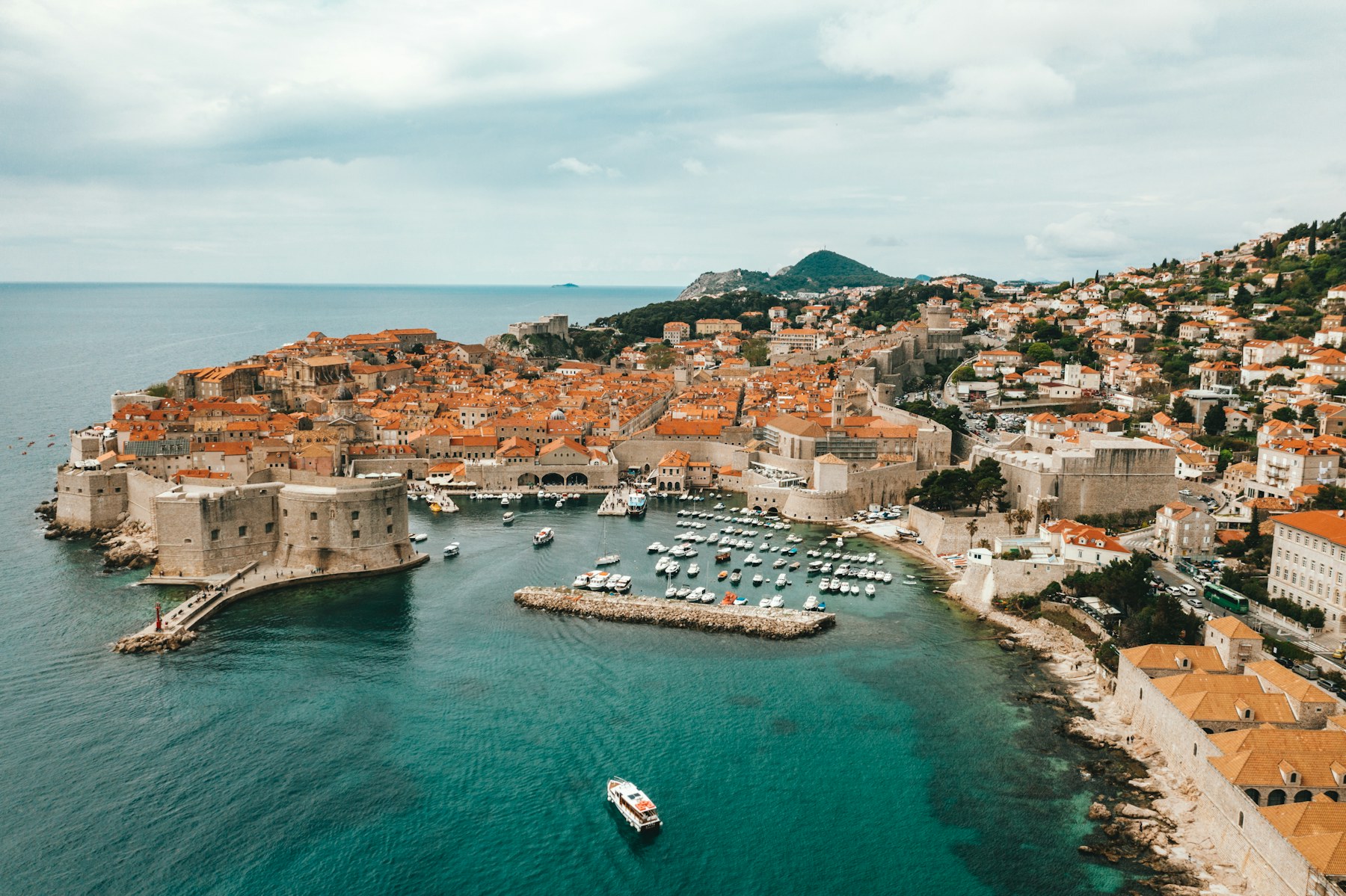 Dubrovnik's medieval city walls and the Adriatic sea on a Dalmatian coast cultural school trip