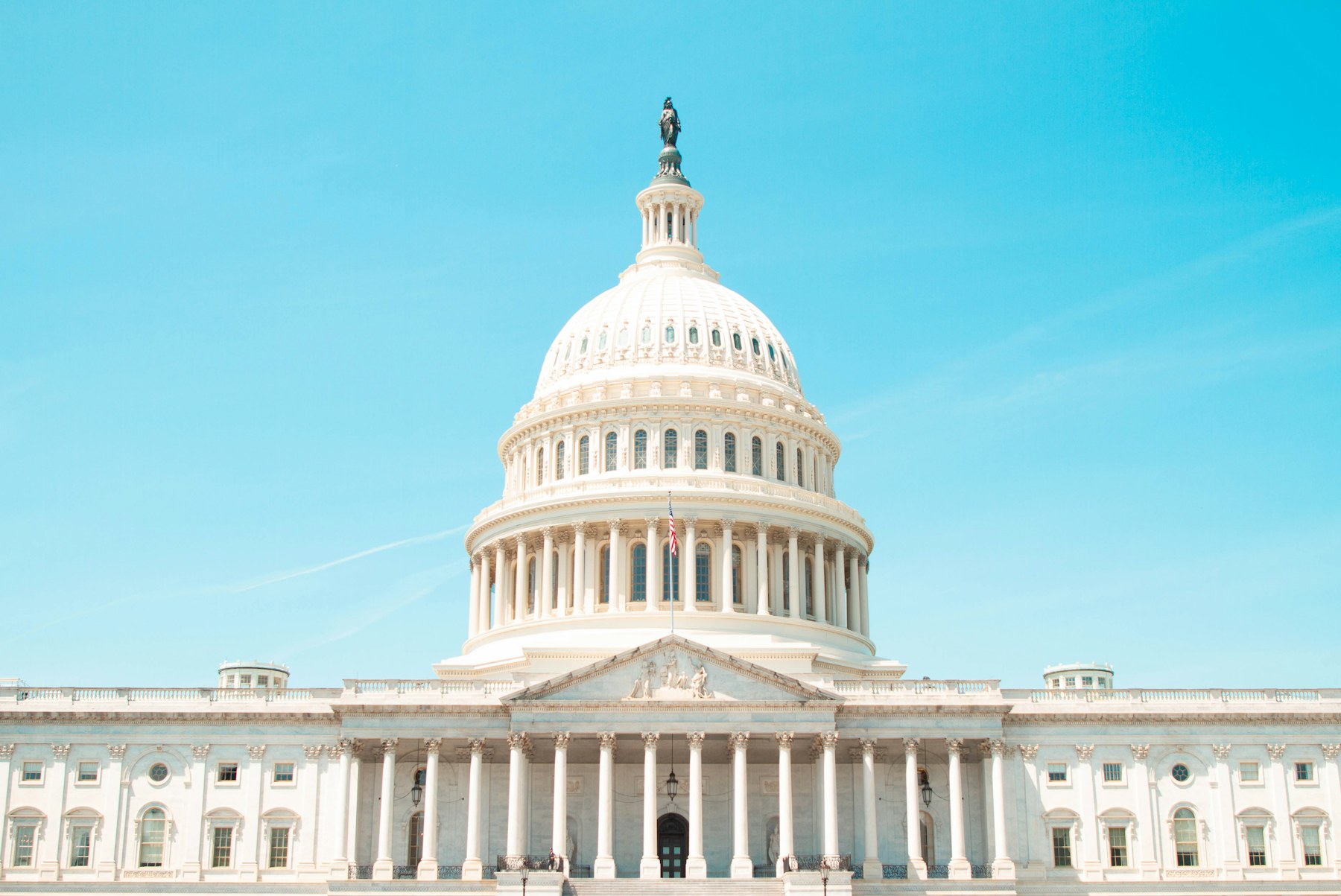 The US Capitol and National Mall in Washington DC on a graduation school trip