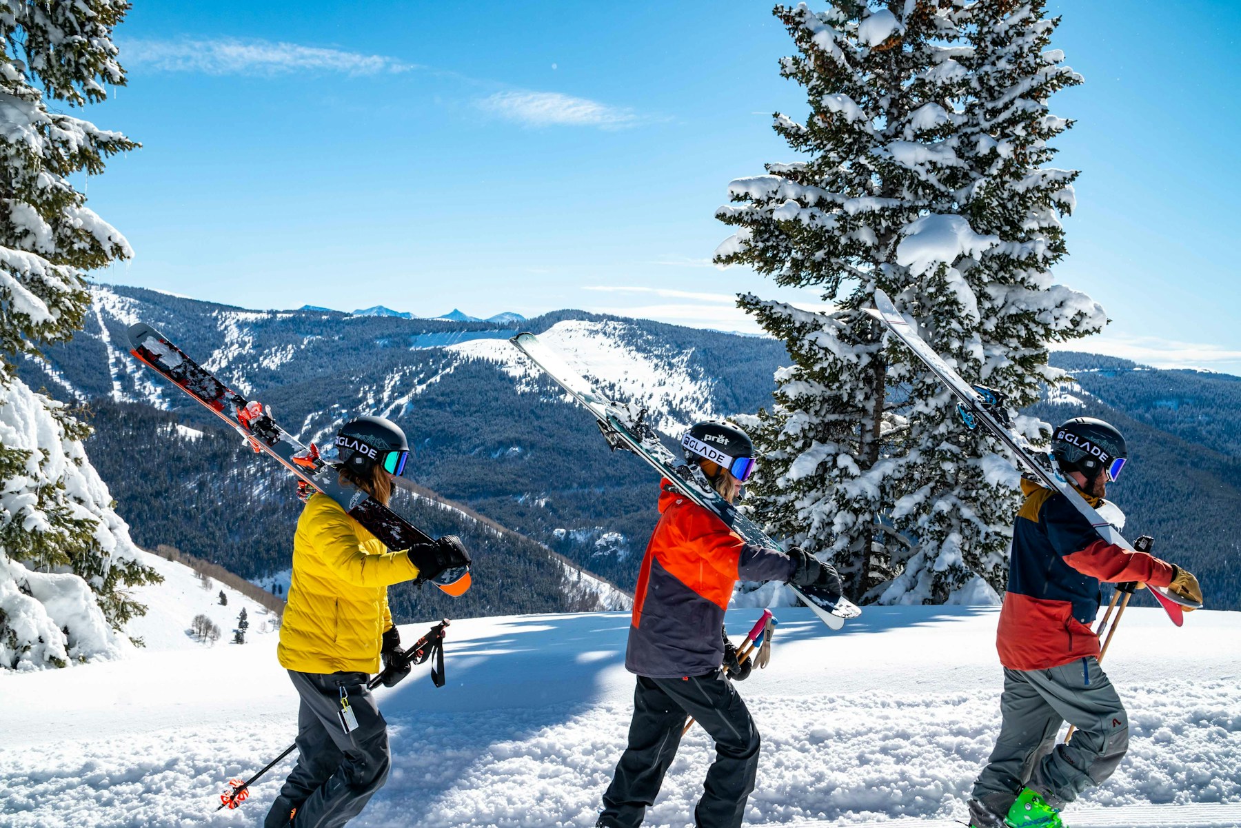 Snowy ski slopes and mountain panorama at Les Deux Alpes and Les Arcs in the French Alps