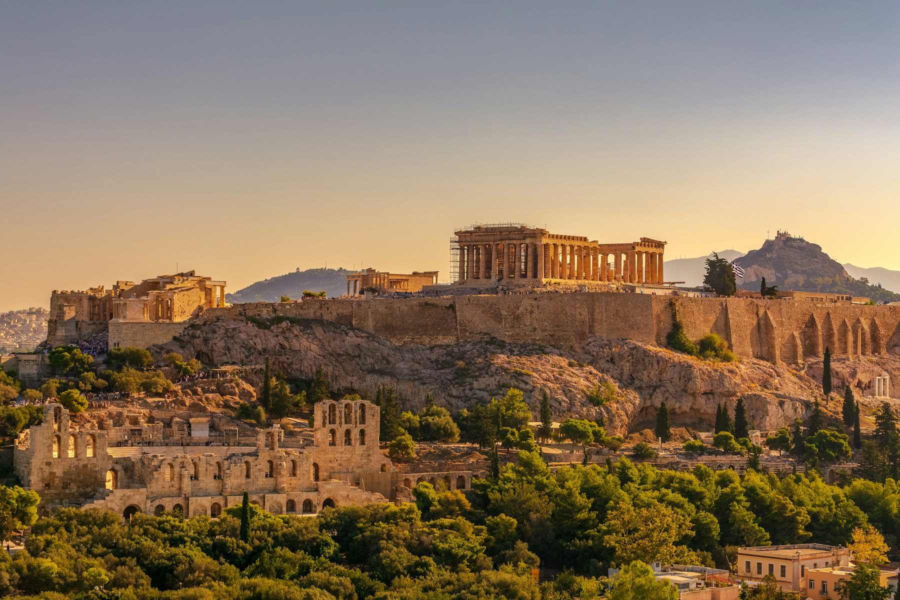 The Parthenon on the Acropolis of Athens and the ancient Agora on a Greek cultural school trip